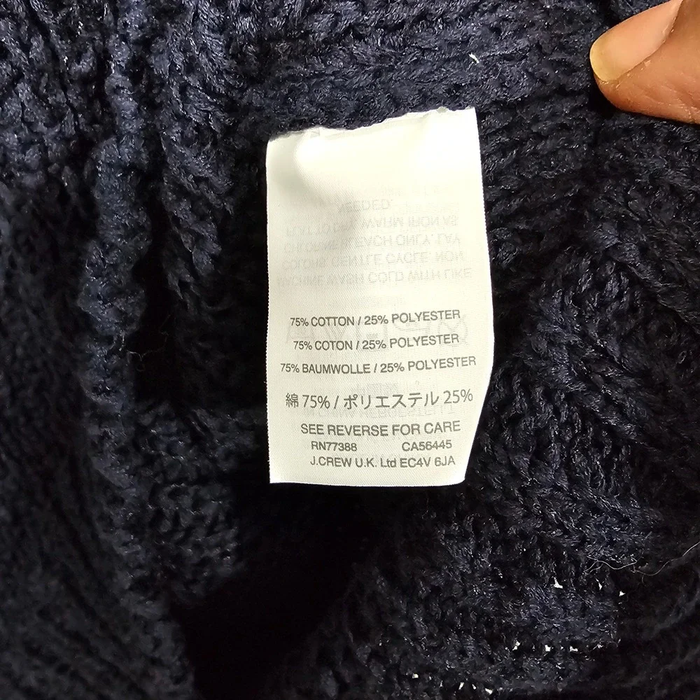 J.Crew Women's Navy Blue Cotton Sleeveless Round Neck Knit Top Size Medium‎